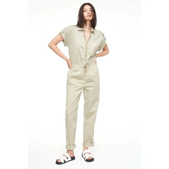 Pistola Jordan Short Sleeve Military Zip Front Jumpsuit Pistachio Size XL - Picture 1 of 13